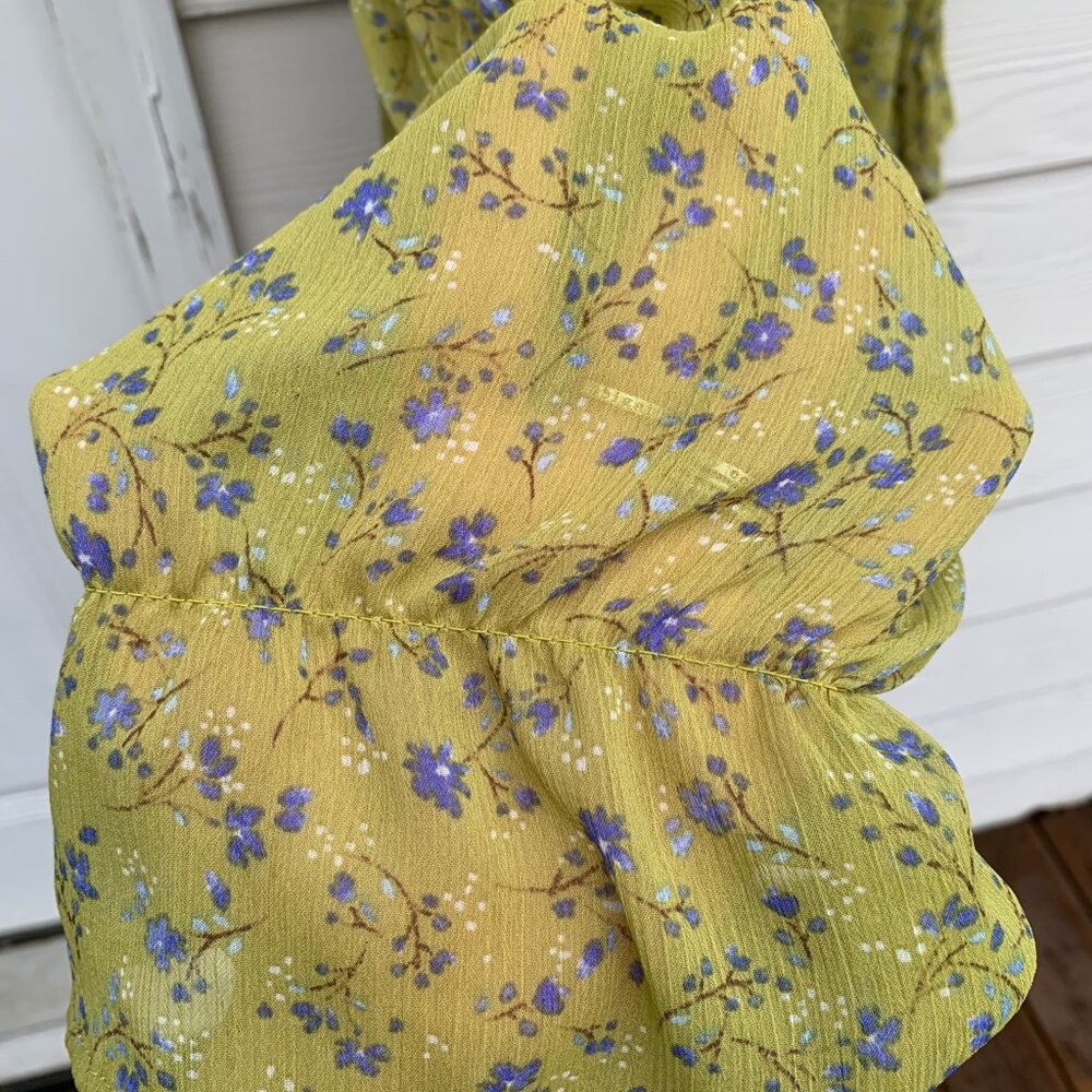 Wild Fable Floral Square Neck Long Sleeve Mini Dress XL - Picture 4 of 5